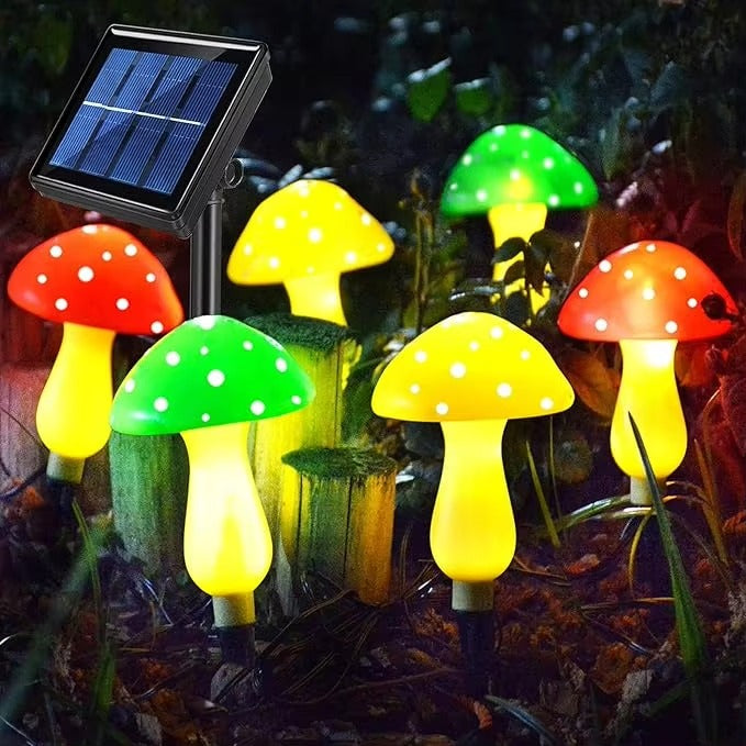 5L Solar Garden Mushroom Lights Outdoor Waterproof Mushrooms Stake Lightings 8 Modes for Yard Lawn Flowerbed Pathway Decoration