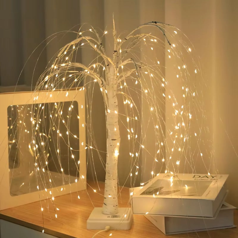Willow Copper Wire Tree Light Fairy String Lights for Holiday Tabletop Party Festival Wedding Bedroom Indoor Outdoor Decor