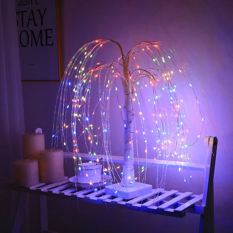 Willow Copper Wire Tree Light Fairy String Lights for Holiday Tabletop Party Festival Wedding Bedroom Indoor Outdoor Decor