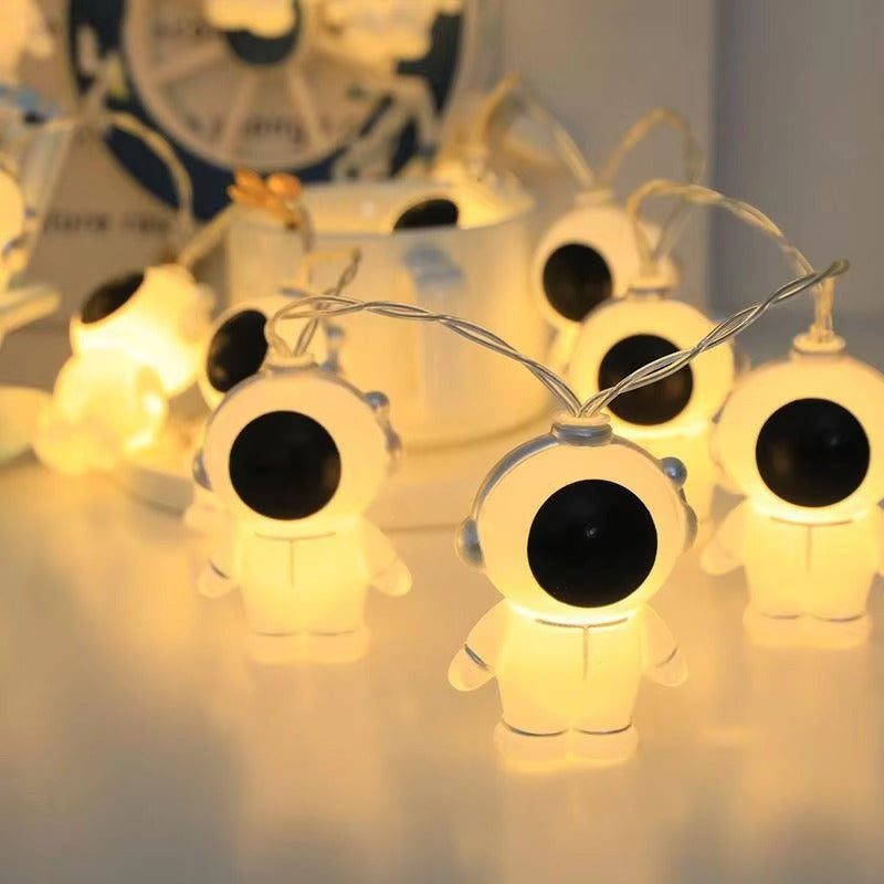 3D Spaceman Cartoon Astronauts String Lights Fairy Light Battery Powered for Party Bedroom Children's Room Decoration