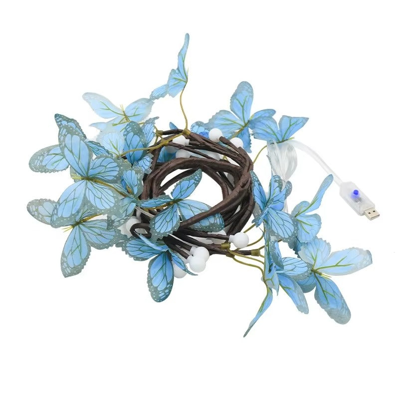 Willow Vine Light with Butterfly Wall Decoration Vine Lights 8 Light Modes USB with RC for Indoor Home Wall Decoration