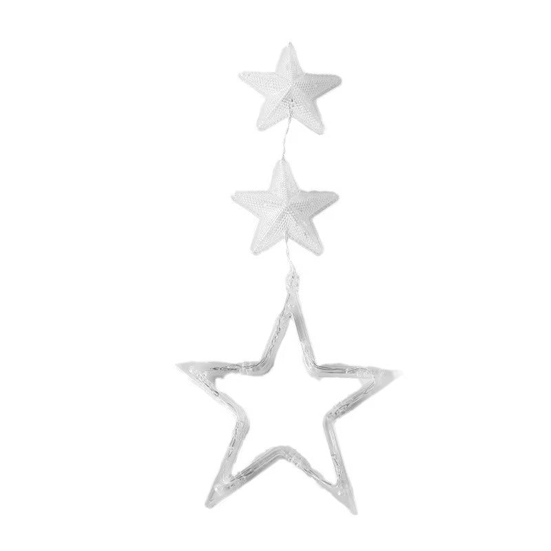 Christmas Sucker Light Snowman Pentagram Bell Snowflakes for Indoor Outdoor Window Garden Restaurant Atmosphere Decoration