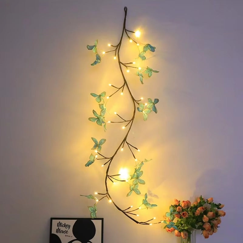 Willow Vine Light with Butterfly Wall Decoration Vine Lights 8 Light Modes USB with RC for Indoor Home Wall Decoration