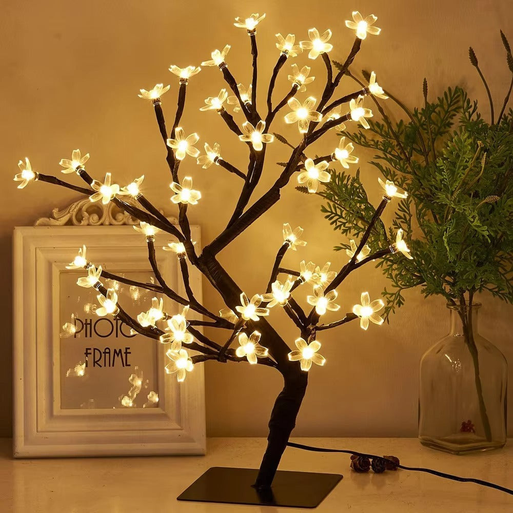 Cherry Blossom Tree Light 24 LED 48LED Fairy String Lights USB Operated DIY Artificial Tree Light for Gift Holiday Festival