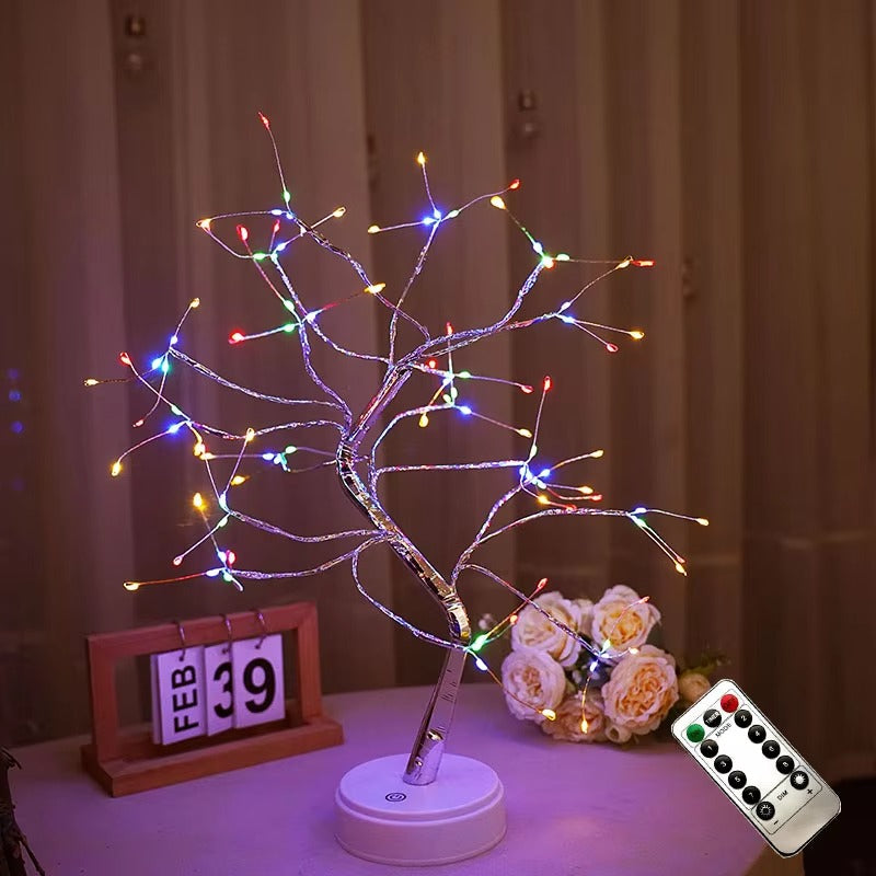 108 LED Copper Wire String Lights Battery/USB Operated Tree Light with RC Bedroom Desktop Fairy Spirit Night Decorative Lighting