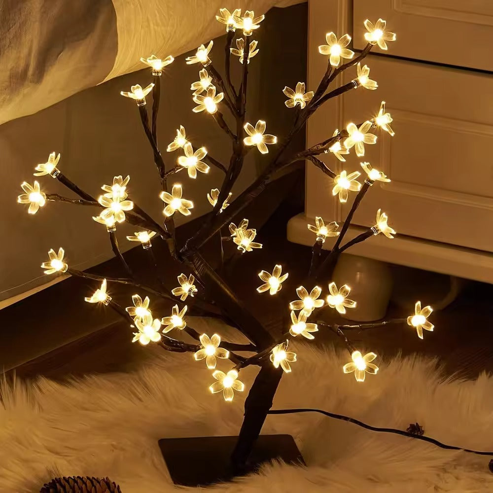 Cherry Blossom Tree Light 24 LED 48LED Fairy String Lights USB Operated DIY Artificial Tree Light for Gift Holiday Festival