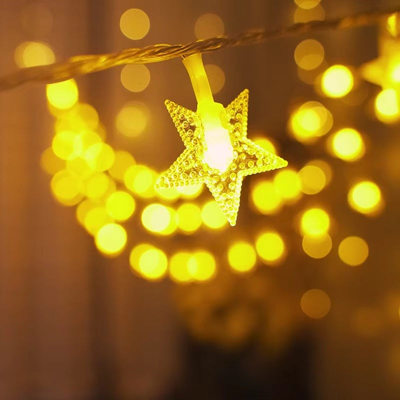 Christmas Star Lights Battery Operated Star Fairy Lights Twinkle String Lights for Outdoor Indoor Bedroom Party Holiday