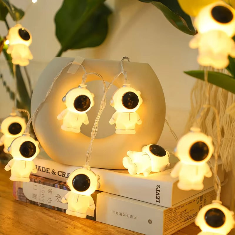 3D Spaceman Cartoon Astronauts String Lights Fairy Light Battery Powered for Party Bedroom Children's Room Decoration