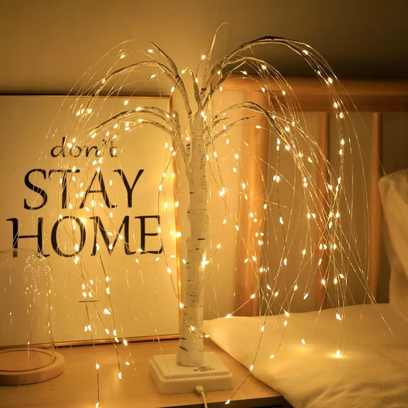 Willow Copper Wire Tree Light Fairy String Lights for Holiday Tabletop Party Festival Wedding Bedroom Indoor Outdoor Decor