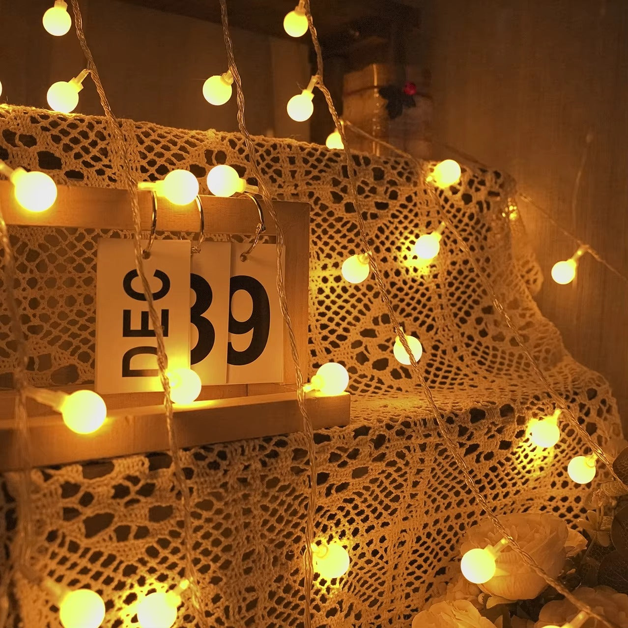 LED Globe Ball Outdoor Indoor String Lights Battery Operated Fairy Lights for Bedroom Dorm Patio Garden Christmas Party