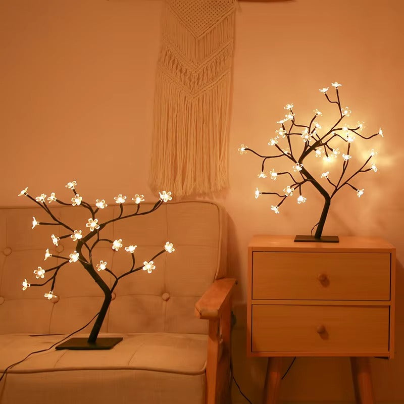 Cherry Blossom Tree Light 24 LED 48LED Fairy String Lights USB Operated DIY Artificial Tree Light for Gift Holiday Festival