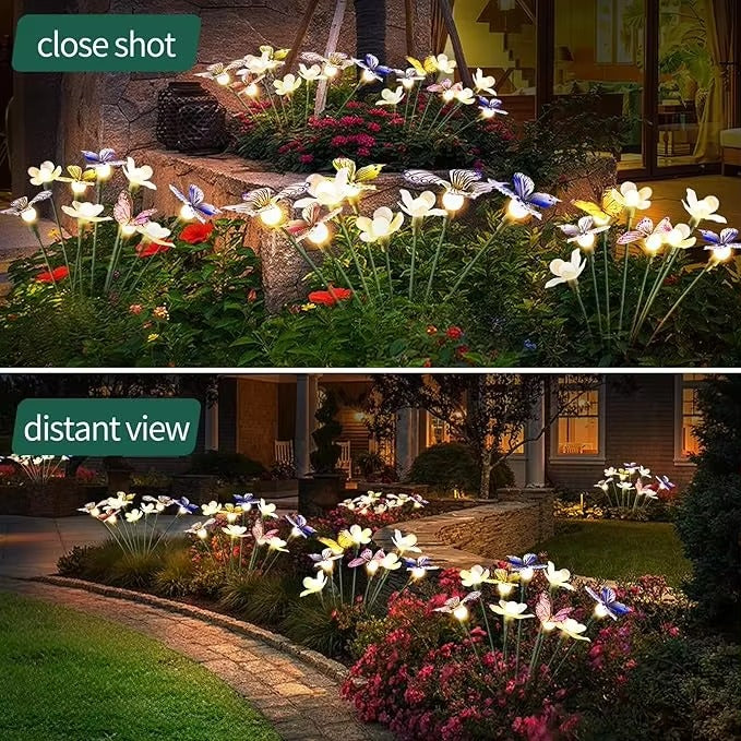 6LED Solar Butterfly Garden Lights IP65 Waterproof Outdoor String Light for Yard Patio Lawn Pathway Christmas