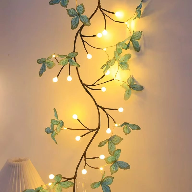 Willow Vine Light with Butterfly Wall Decoration Vine Lights 8 Light Modes USB with RC for Indoor Home Wall Decoration
