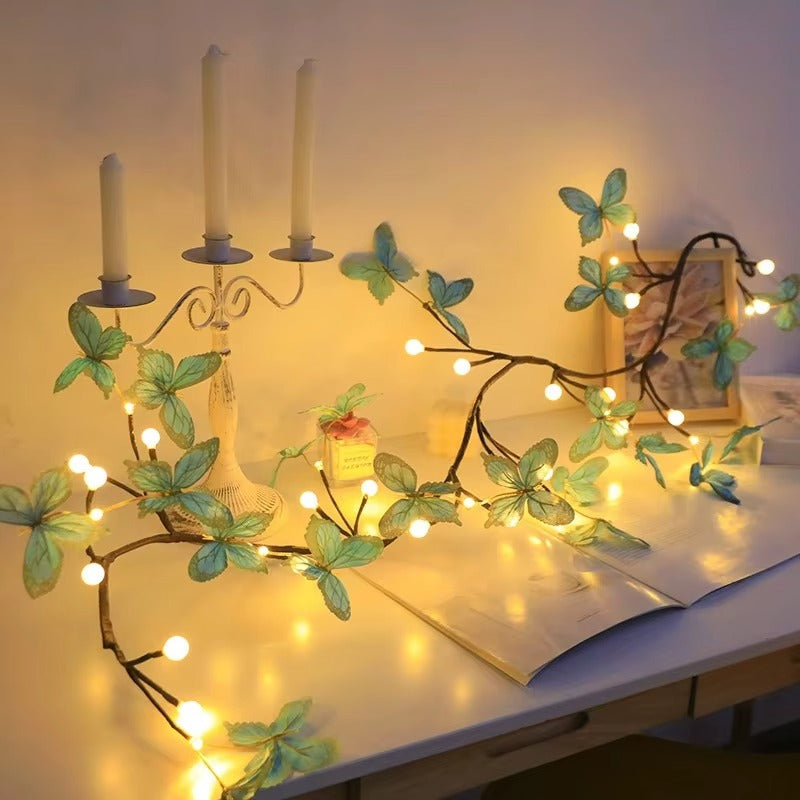 Willow Vine Light with Butterfly Wall Decoration Vine Lights 8 Light Modes USB with RC for Indoor Home Wall Decoration