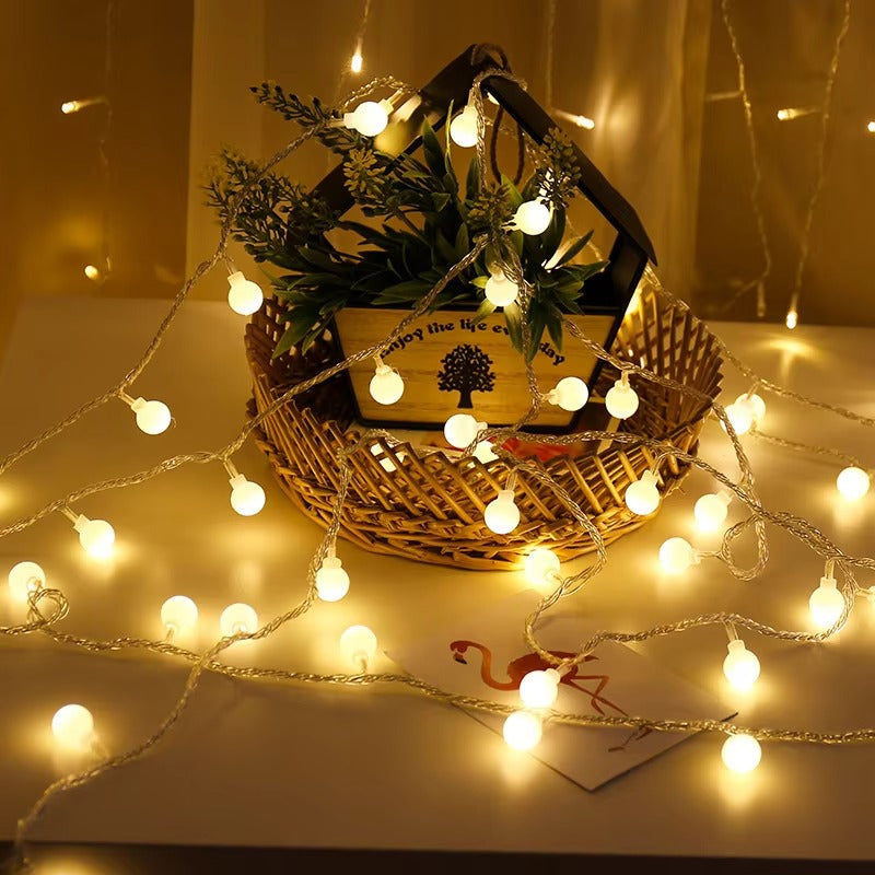 LED Globe Ball Outdoor Indoor String Lights Battery Operated Fairy Lights for Bedroom Dorm Patio Garden Christmas Party